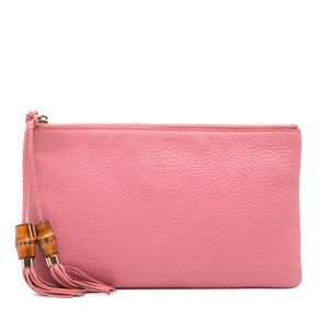Pre-Loved Gucci Calfskin Bamboo Clutch